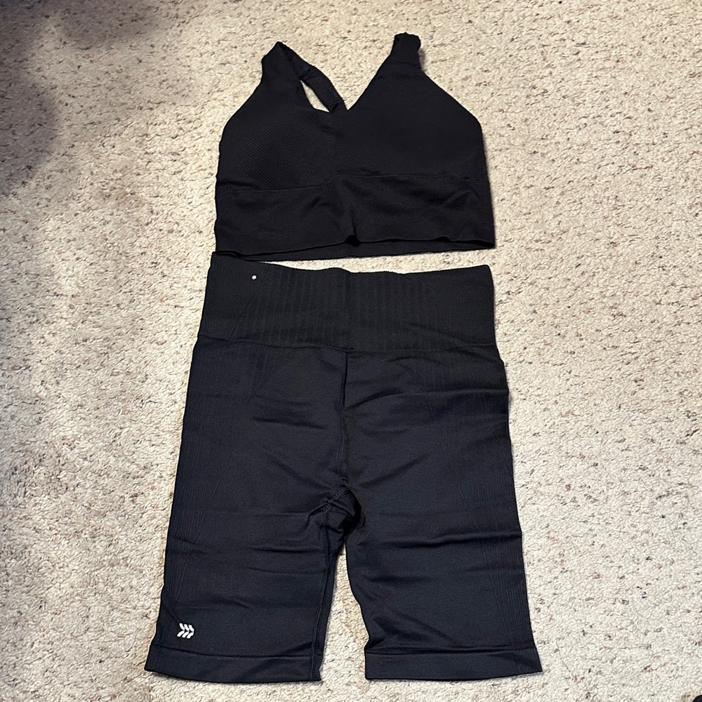 Black Active Shorts and sports bra